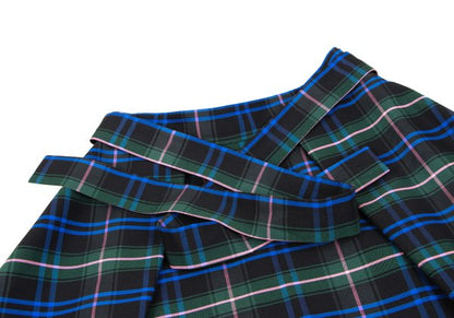 MSGM Tartan Check Belted Midi Skirt Multi Size 42