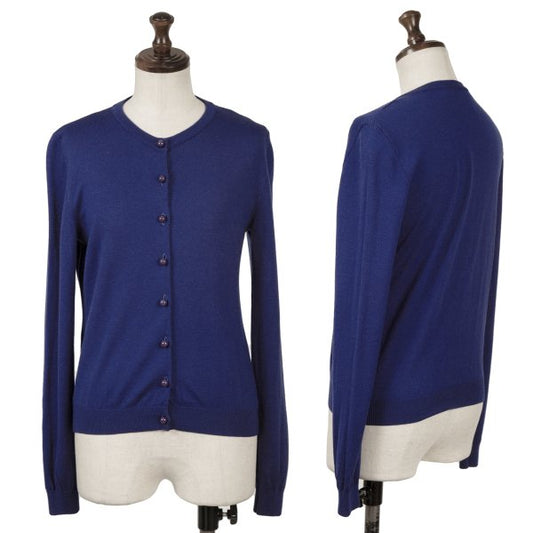 Boutique Moschino Wool Crewneck Cardigan Blue Size 40