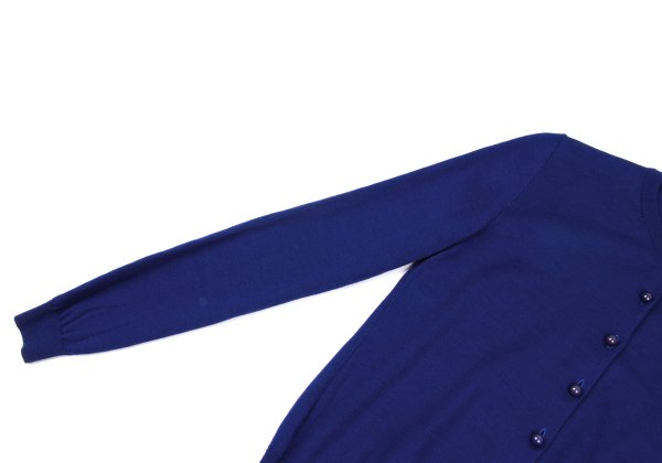 Boutique Moschino Wool Crewneck Cardigan Blue Size 40