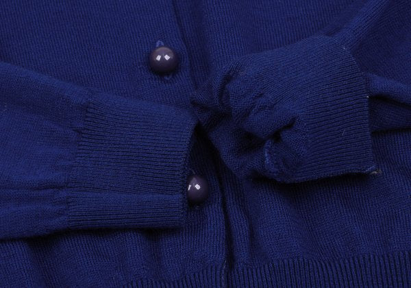 Boutique Moschino Wool Crewneck Cardigan Blue Size 40
