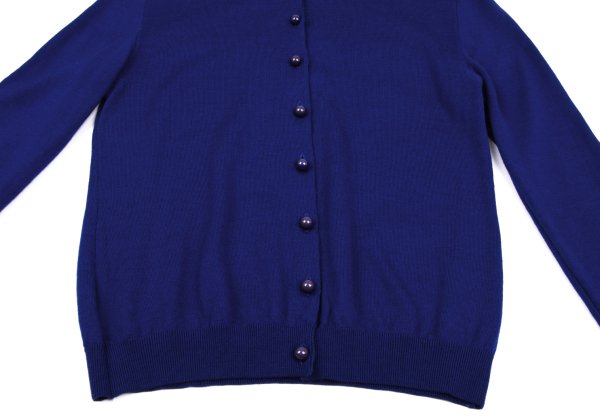 Boutique Moschino Wool Crewneck Cardigan Blue Size 40