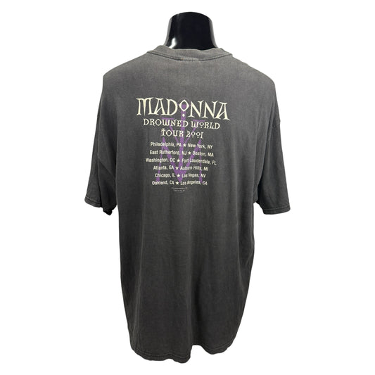 MADONNA 00s Vintage Drowned World Tour 2001 T-Shirt Size L