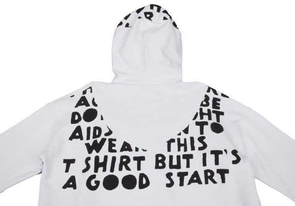 Maison Martin Margiela AIDS Print Hoodie White Size S