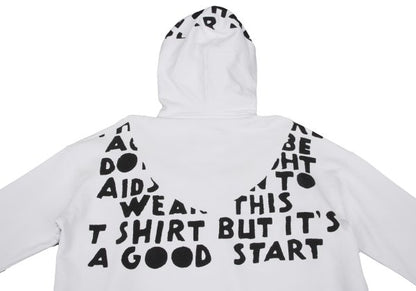 Maison Martin Margiela AIDS Print Hoodie White Size S