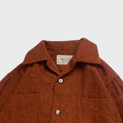 Golden Needle Manhattan 60s Open Collar Wool Shirt Size M