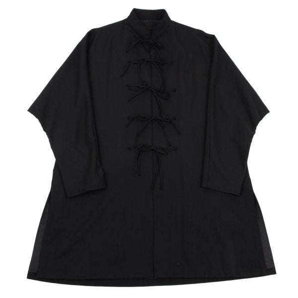 B Yohji Yamamoto Wool Gabardine Long Jacket Black Size 3
