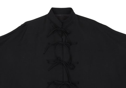 B Yohji Yamamoto Wool Gabardine Long Jacket Black Size 3