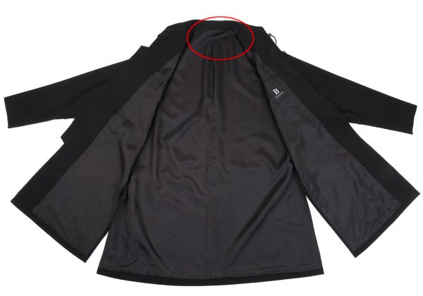 B Yohji Yamamoto Wool Gabardine Long Jacket Black Size 3