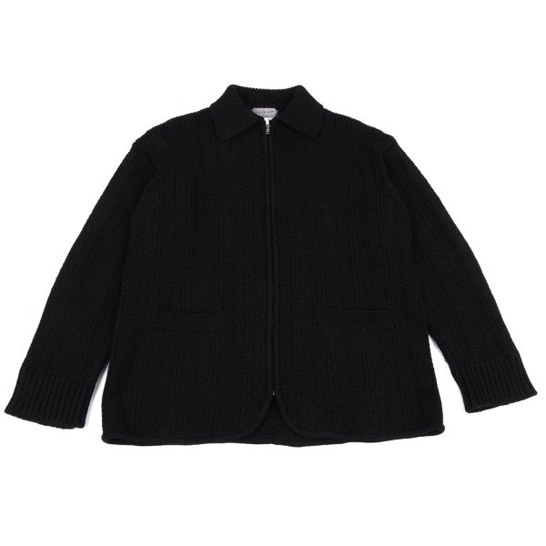 Yohji Yamamoto POUR HOMME Wool Blend Zip Jacket Black Size M