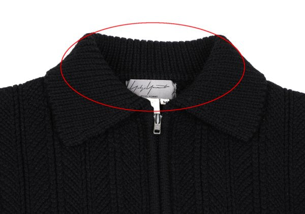 Yohji Yamamoto POUR HOMME Wool Blend Zip Jacket Black Size M