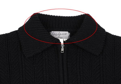 Yohji Yamamoto POUR HOMME Wool Blend Zip Jacket Black Size M