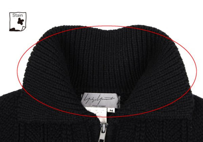 Yohji Yamamoto POUR HOMME Wool Blend Zip Jacket Black Size M