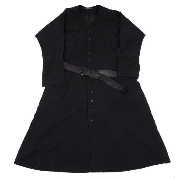 Yohji Yamamoto POUR HOMME 18AW Gabardine Coat Black Size 3