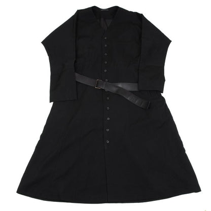 Yohji Yamamoto POUR HOMME 18AW Gabardine Coat Black Size 3
