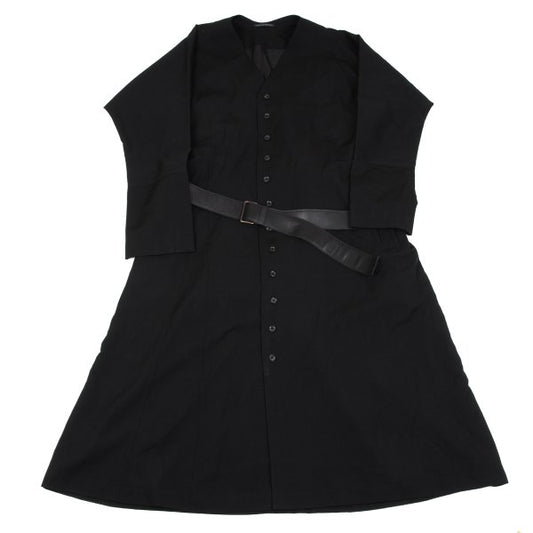 Yohji Yamamoto POUR HOMME 18AW Gabardine Coat Black Size 3