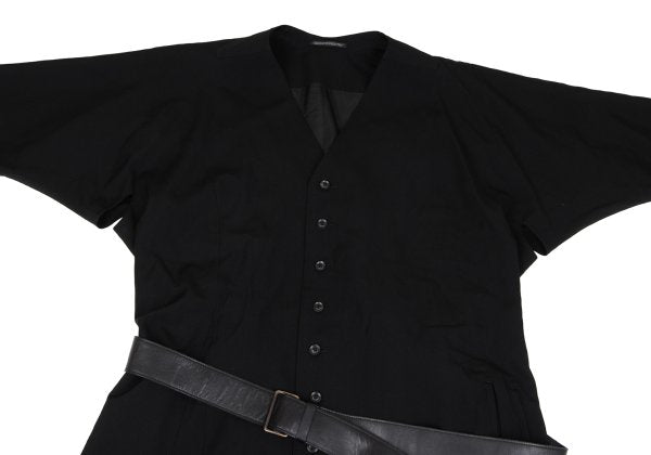 Yohji Yamamoto POUR HOMME 18AW Gabardine Coat Black Size 3