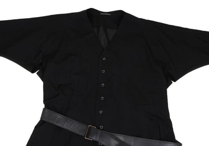 Yohji Yamamoto POUR HOMME 18AW Gabardine Coat Black Size 3