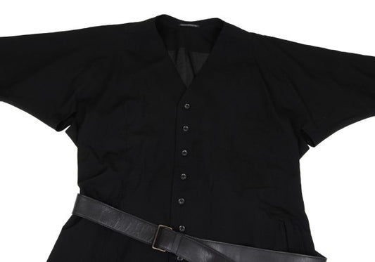 Yohji Yamamoto POUR HOMME 18AW Gabardine Coat Black Size 3
