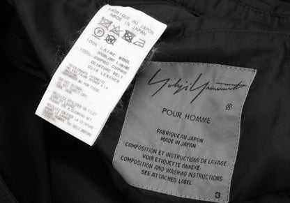 Yohji Yamamoto POUR HOMME 18AW Gabardine Coat Black Size 3