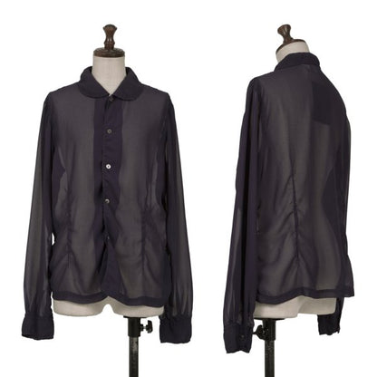 COMME des GARCONS Poly Puckering Sheer Button-Up Blue Size M