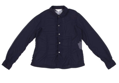 COMME des GARCONS Poly Puckering Sheer Button-Up Blue Size M