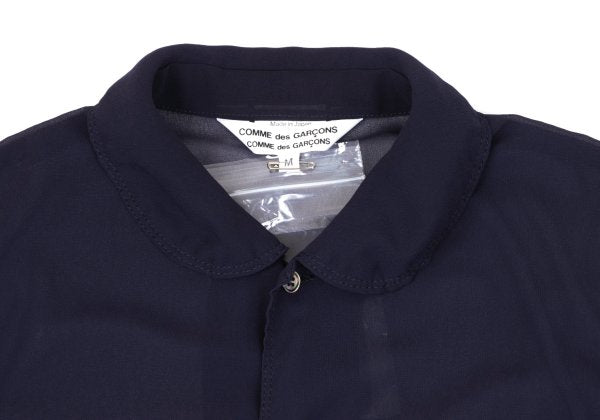 COMME des GARCONS Poly Puckering Sheer Button-Up Blue Size M