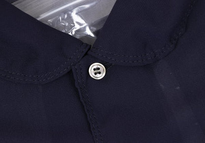 COMME des GARCONS Poly Puckering Sheer Button-Up Blue Size M