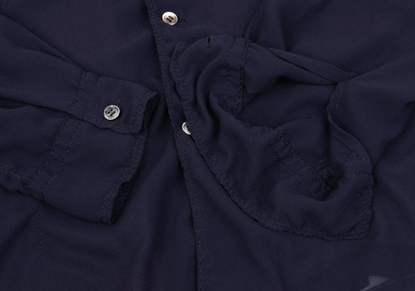 COMME des GARCONS Poly Puckering Sheer Button-Up Blue Size M