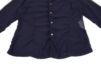 COMME des GARCONS Poly Puckering Sheer Button-Up Blue Size M