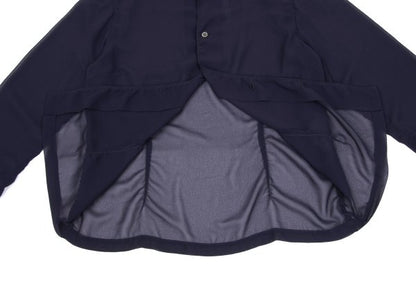 COMME des GARCONS Poly Puckering Sheer Button-Up Blue Size M