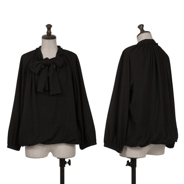 COMME des GARCONS Angora Ribbon Gather Blouse Black Size S