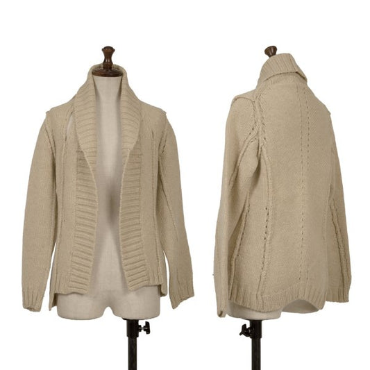 COMME des GARCONS Wool Hole Design Cardigan Beige Size M