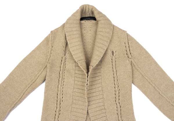 COMME des GARCONS Wool Hole Design Cardigan Beige Size M