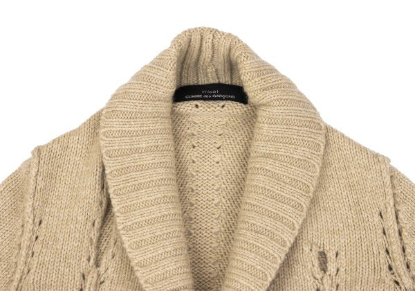 COMME des GARCONS Wool Hole Design Cardigan Beige Size M