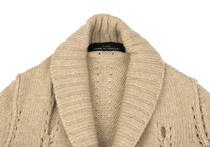COMME des GARCONS Wool Hole Design Cardigan Beige Size M