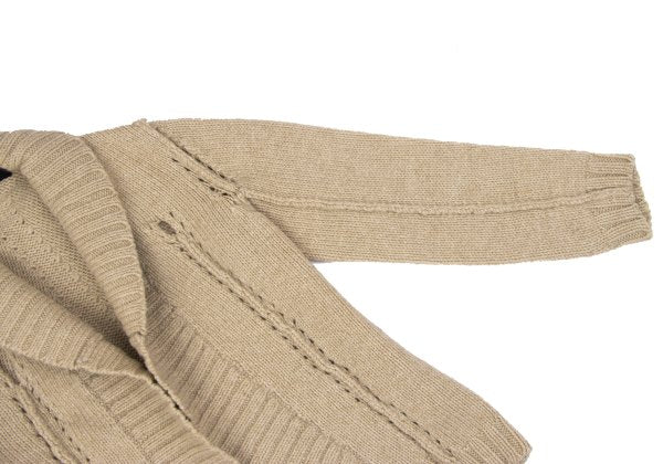 COMME des GARCONS Wool Hole Design Cardigan Beige Size M