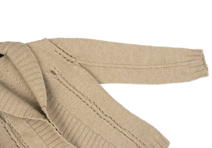 COMME des GARCONS Wool Hole Design Cardigan Beige Size M