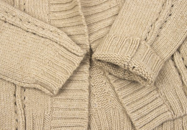 COMME des GARCONS Wool Hole Design Cardigan Beige Size M