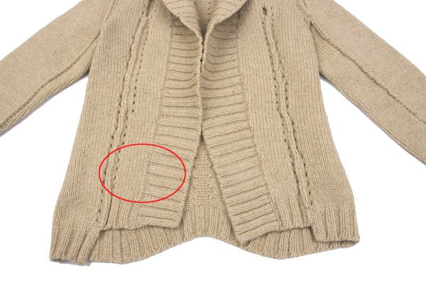 COMME des GARCONS Wool Hole Design Cardigan Beige Size M