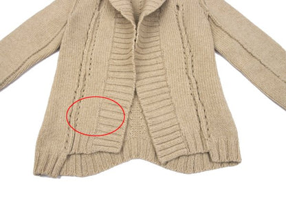 COMME des GARCONS Wool Hole Design Cardigan Beige Size M