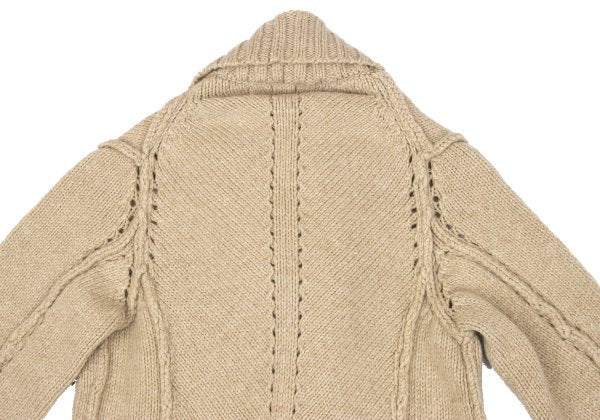 COMME des GARCONS Wool Hole Design Cardigan Beige Size M