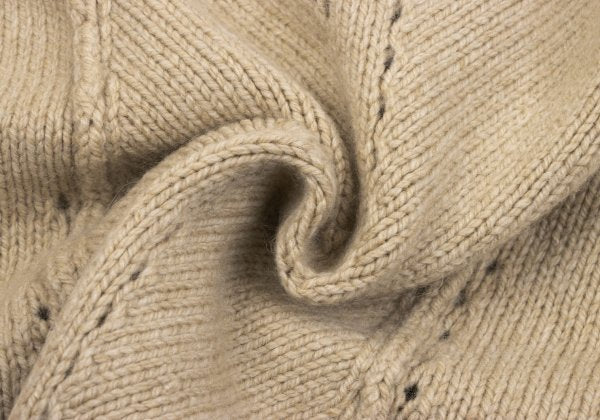 COMME des GARCONS Wool Hole Design Cardigan Beige Size M