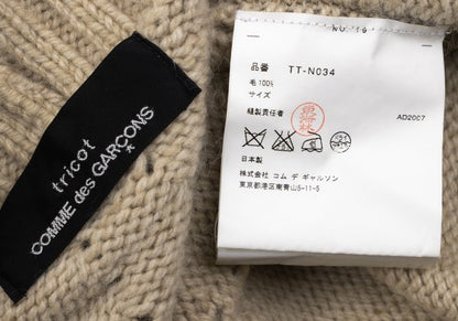 COMME des GARCONS Wool Hole Design Cardigan Beige Size M