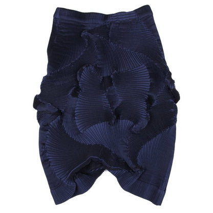 ISSEY MIYAKE 3D Pleated Asymmetrical Skirt Blue Size 2