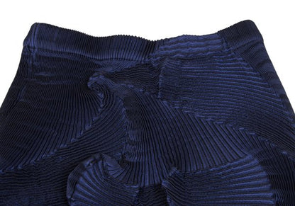 ISSEY MIYAKE 3D Pleated Asymmetrical Skirt Blue Size 2