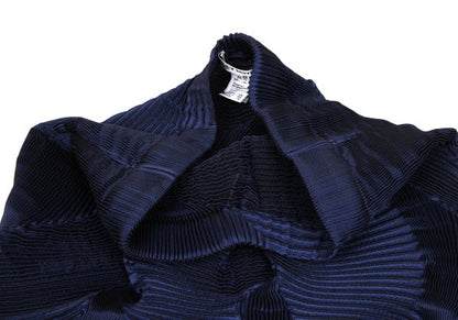 ISSEY MIYAKE 3D Pleated Asymmetrical Skirt Blue Size 2
