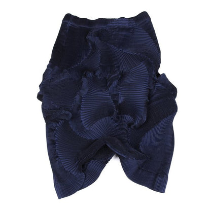ISSEY MIYAKE 3D Pleated Asymmetrical Skirt Blue Size 2