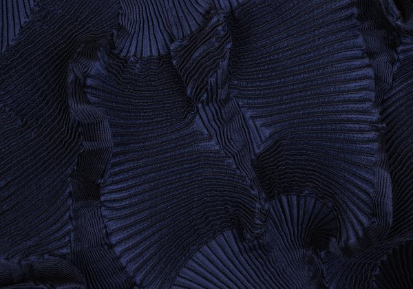 ISSEY MIYAKE 3D Pleated Asymmetrical Skirt Blue Size 2
