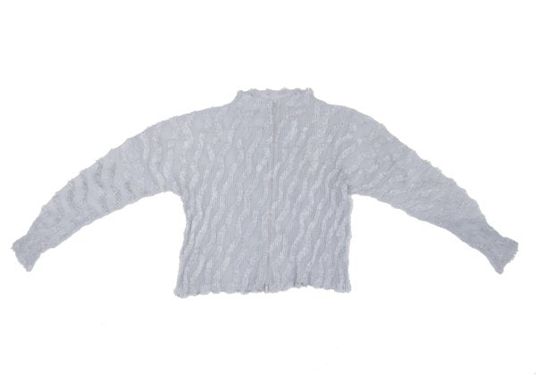 ISSEY MIYAKE Sheer Pleated Zip Jacket Blue Grey Size 2