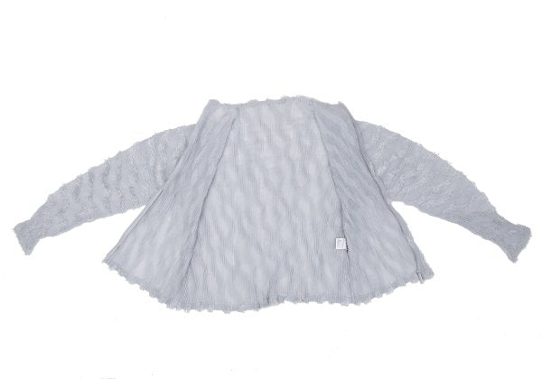 ISSEY MIYAKE Sheer Pleated Zip Jacket Blue Grey Size 2